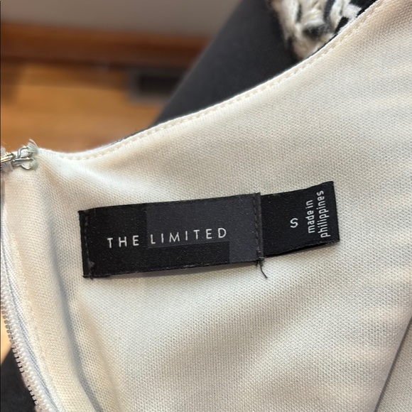 The Limited black and white striped dress with blue belt - Picture 2 of 13